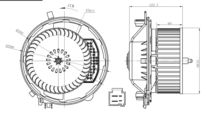 Motor de ventilador de forno (de aquecedor de salão) Skoda Kodiaq 1 NS6, NS7, NV7