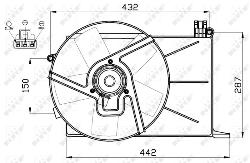Диффузор радиатора охлаждения в сборе с мотором и крыльчаткой Polcar 555523U3 цена, от 40.57 USD