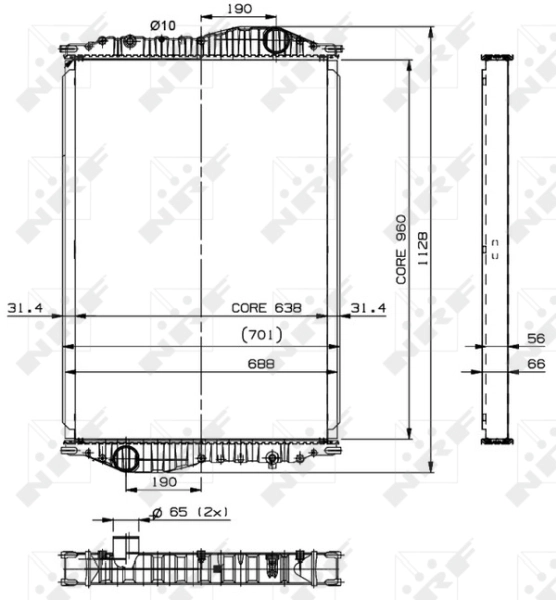 Радиатор охлаждения двигателя NRF 509892 цена, от 426.79 USD