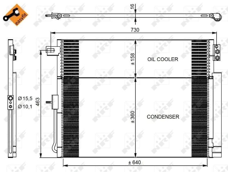 Радиатор кондиционера 350038 NRF
