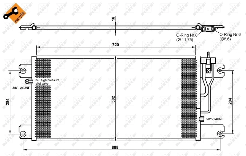 Радиатор охлаждения кондиционера Scania 00000001446258