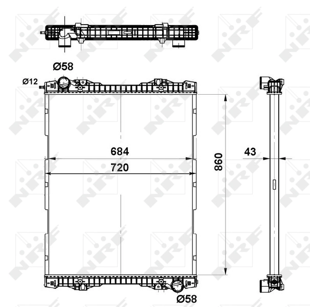 Купить 509743 NRF Радиатор водяной