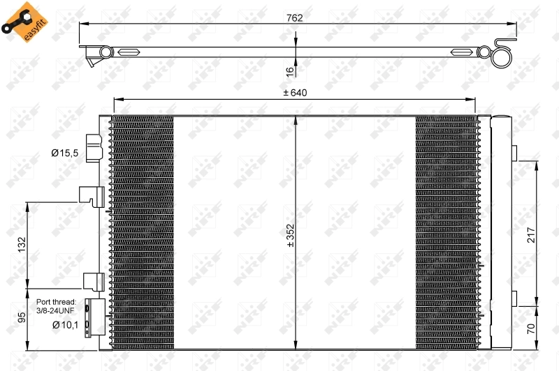 Радиатор охлаждения кондиционера NRF 35938