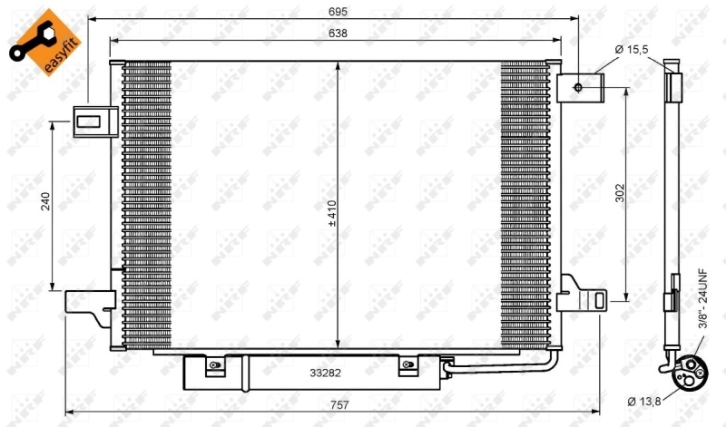 Радиатор охлаждения кондиционера NRF 35758