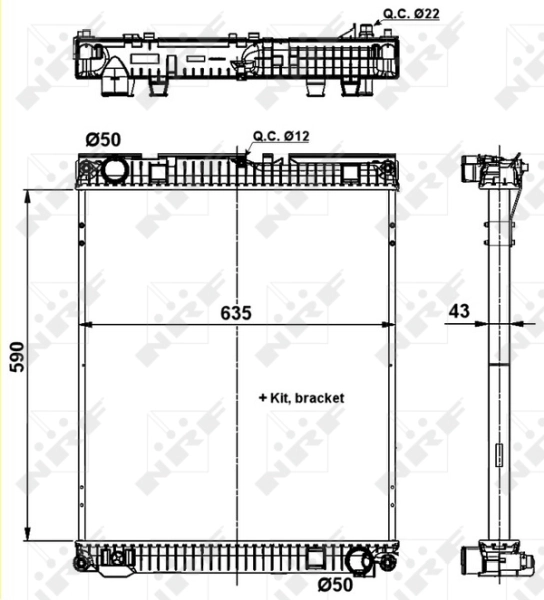 Радиатор 509873 NRF