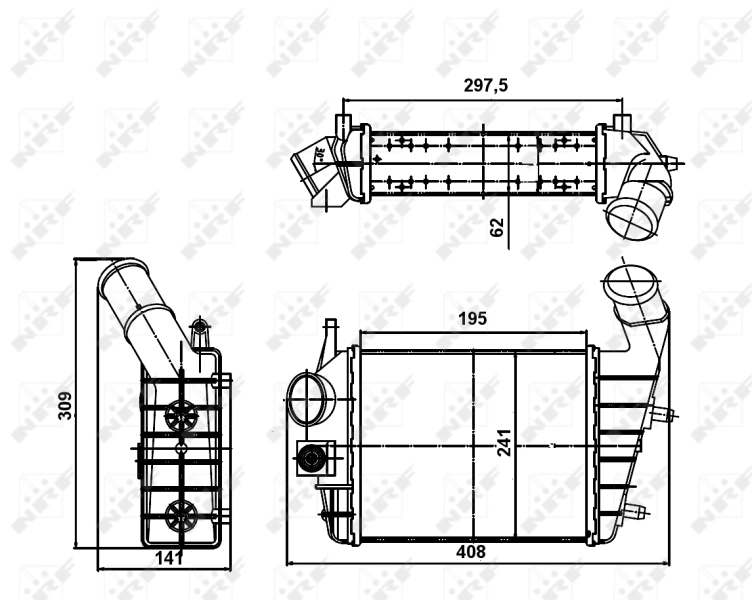 Radiador de intercooler Alfa Romeo 156 932