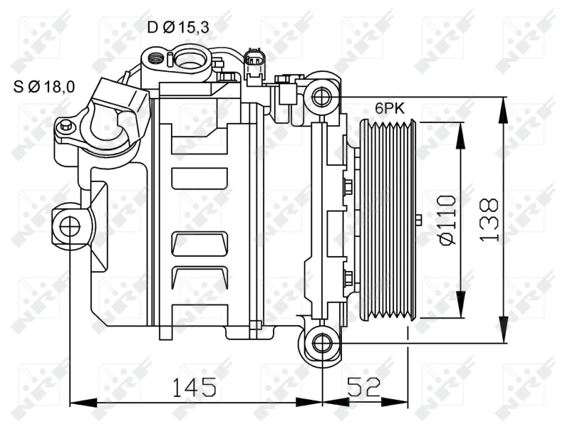 Компрессор системы кондиционирования NRF 32435 цена, от 315.17 USD