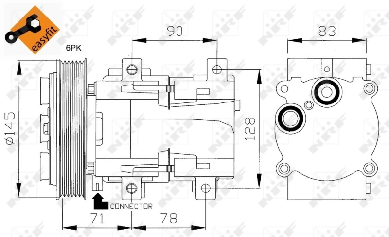 Compressor de aparelho de ar condicionado Ford Transit 4 E