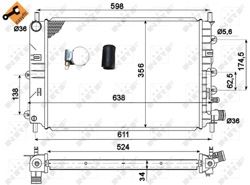 Радиатор охлаждения NRF 514436