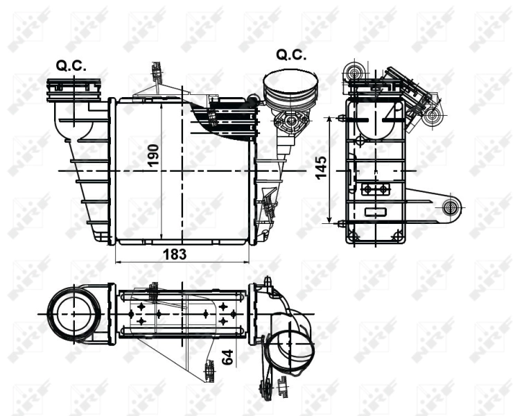 Радиатор интеркуллера NRF 30476