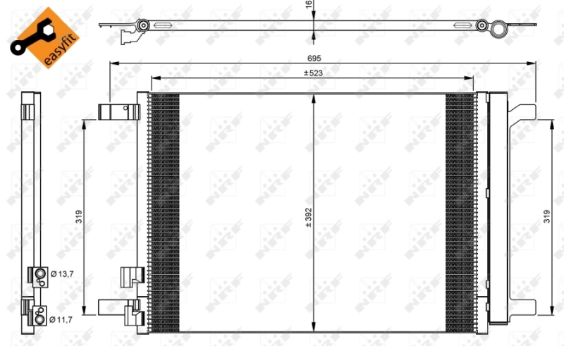 Радиатор охлаждения кондиционера NRF 35968