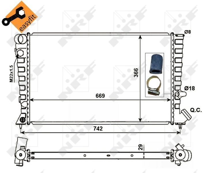 Радиатор охлаждения двигателя Glyser 042148 цена, от 55.85 USD