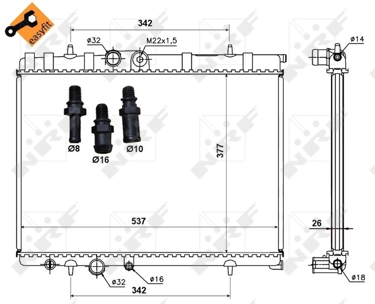 Радиатор 50440 NRF