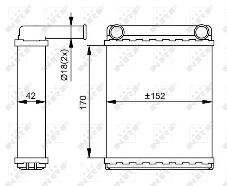Радиатор печки (отопителя), задний NRF 54306