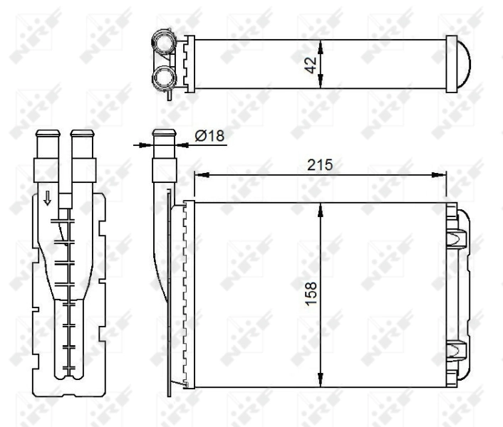 Радиатор печки (отопителя) NRF 507339 цена, от 26.30 USD