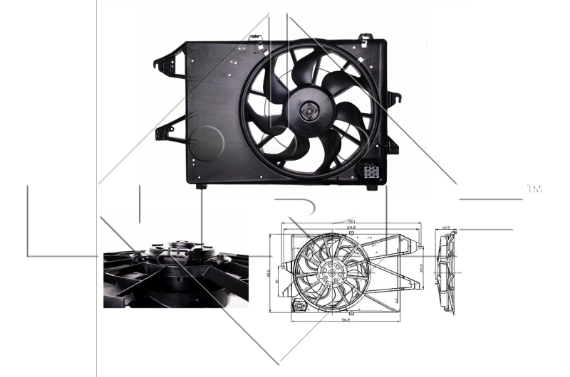 Ventilador elétrico de esfriamento montado (motor + roda de aletas) Ford Mondeo 3 BWY