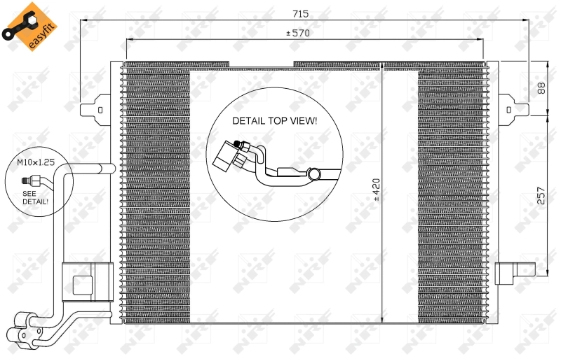 Радиатор охлаждения кондиционера NRF 35308