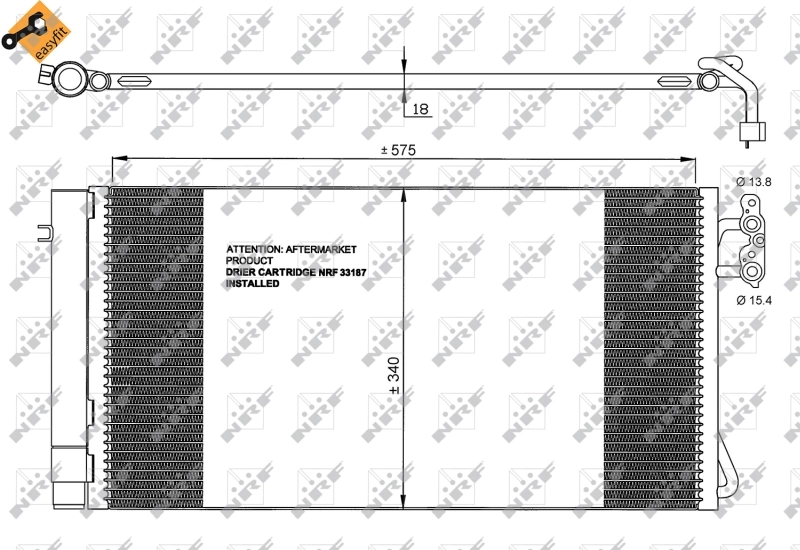 Радиатор охлаждения кондиционера NRF 35773