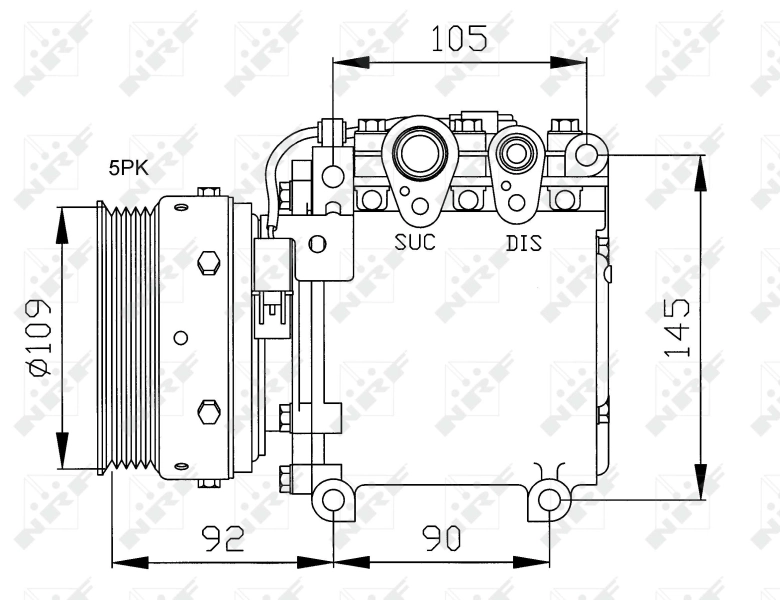 Compressor de aparelho de ar condicionado Mitsubishi Colt 4 CAA