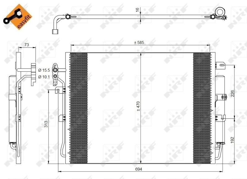 Радиатор охлаждения кондиционера Magneti Marelli BC771