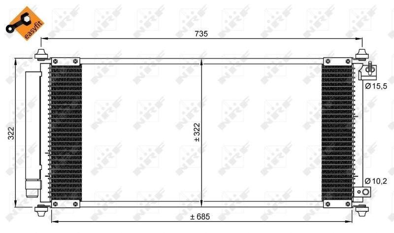 Радиатор охлаждения кондиционера NRF 35791