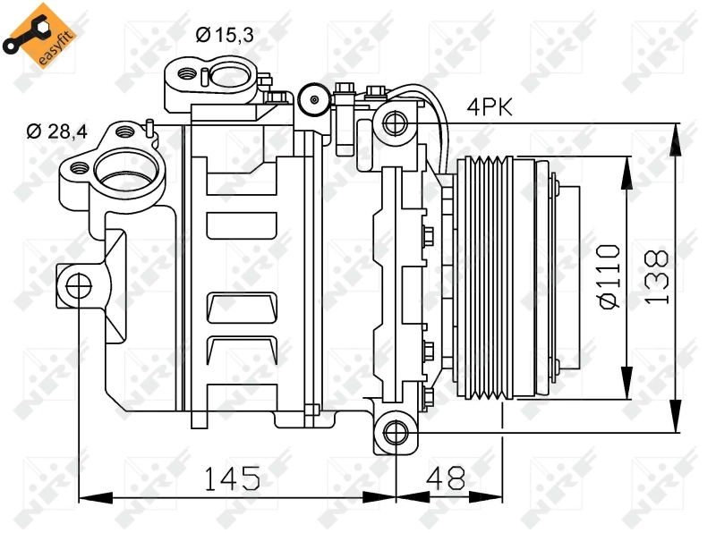 Купить 32465 NRF Компрессор климатической установки
