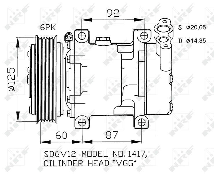 Компрессор системы кондиционирования NRF 32235 цена, от 62.01 USD