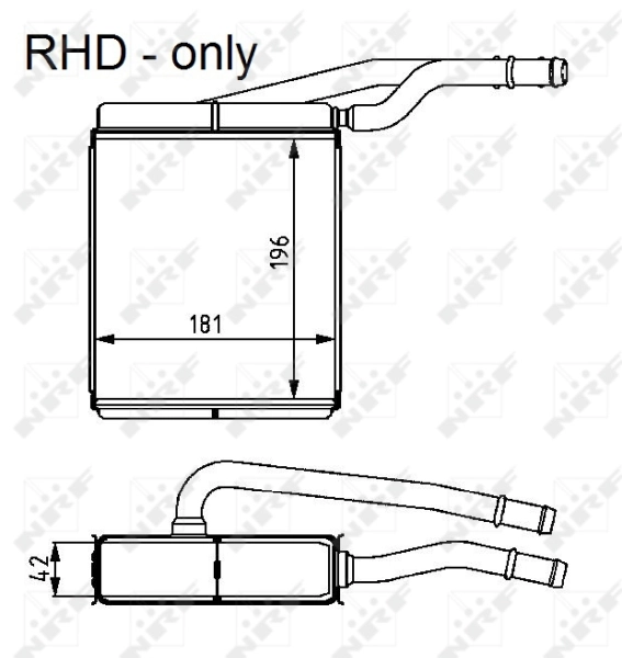 Радиатор печки (отопителя) NRF 54226 цена, от 52.40 USD