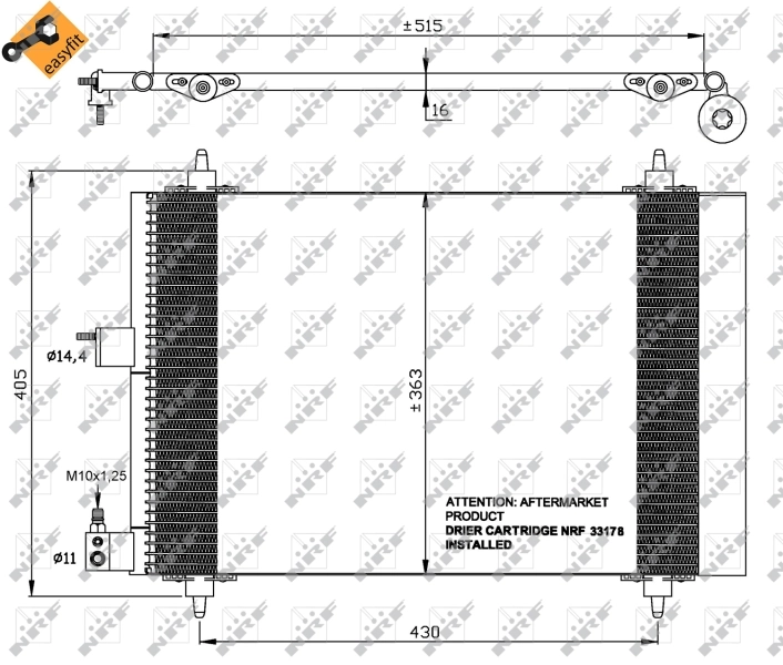 Радиатор охлаждения кондиционера NRF 35414