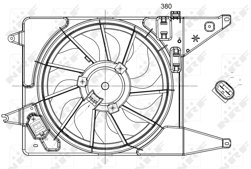  Difusor do radiador de esfriamento, montado com motor e roda de aletas Dacia Logan I  MCV carrinha (KS) (2007 - 2012) I  MCV