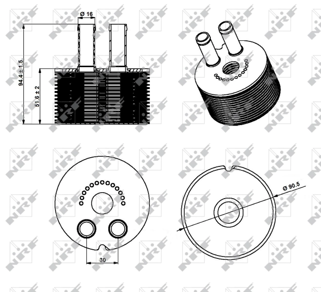  Корпус масляного фильтра NRF 31336