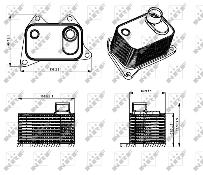 Радиатор масляный холодильник NRF 31358