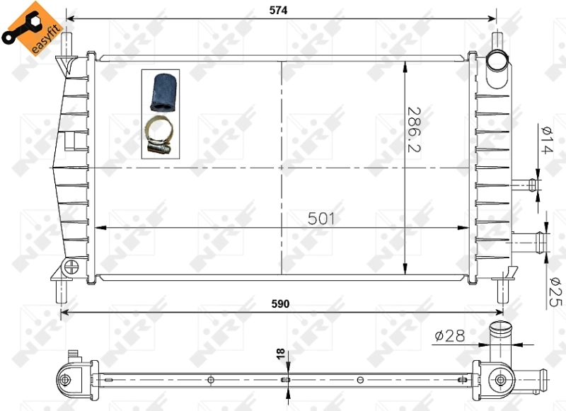 Радиатор охлаждения NRF 50131
