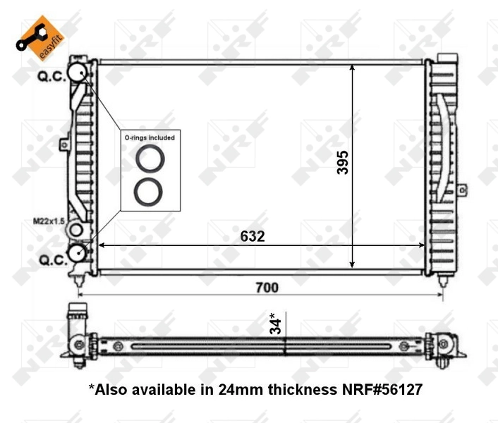 Радиатор 509504 NRF