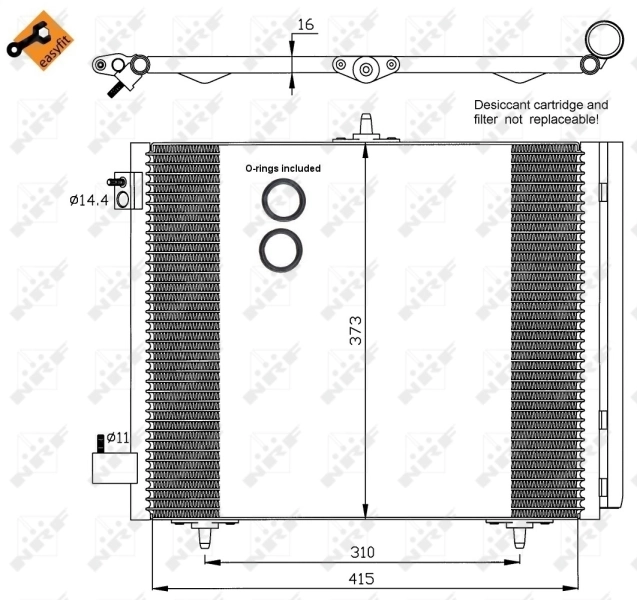 Радиатор охлаждения кондиционера NRF 35405