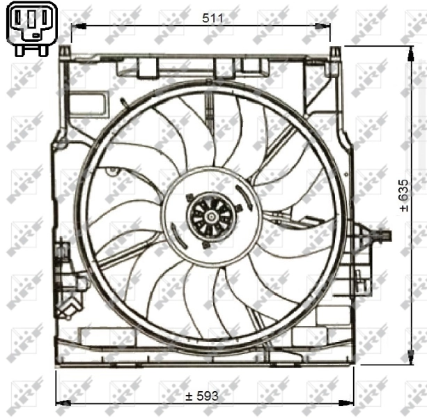 Диффузор радиатора охлаждения в сборе с мотором и крыльчаткой NRF 47734 цена, от 379.88 USD