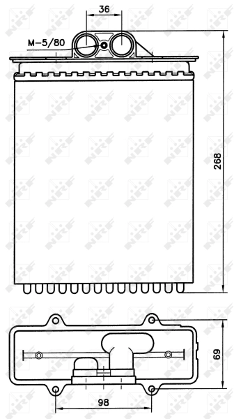 Радиатор печки 58255 NRF