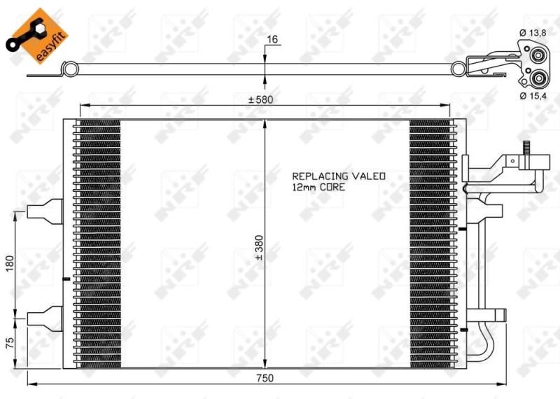 Радиатор охлаждения кондиционера NRF 35842