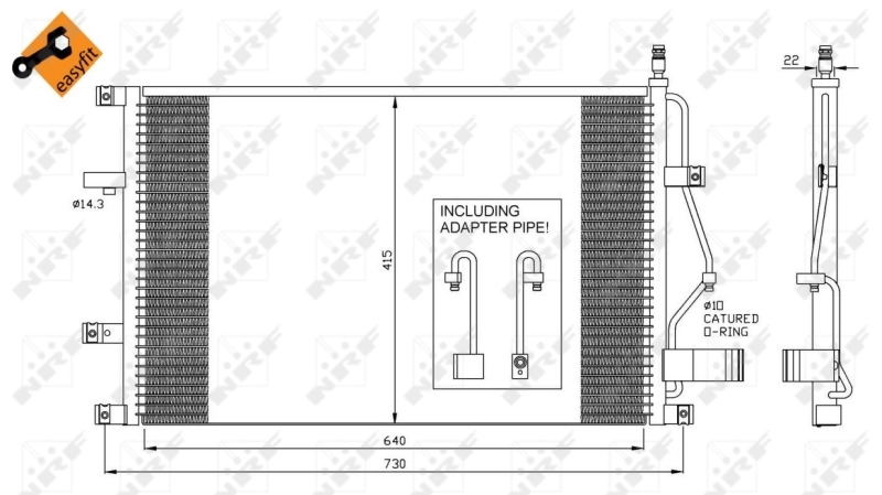 Радиатор охлаждения кондиционера NRF 35413