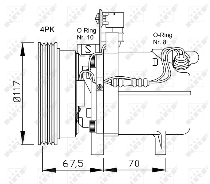 Компрессор системы кондиционирования NRF 32055 цена, от 98.57 USD