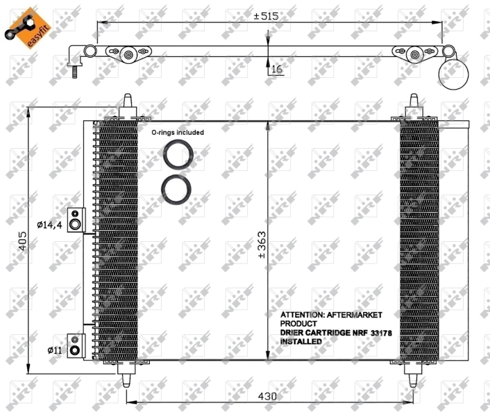Купить 35843 NRF Радиатор системы охлаждения кондиционера