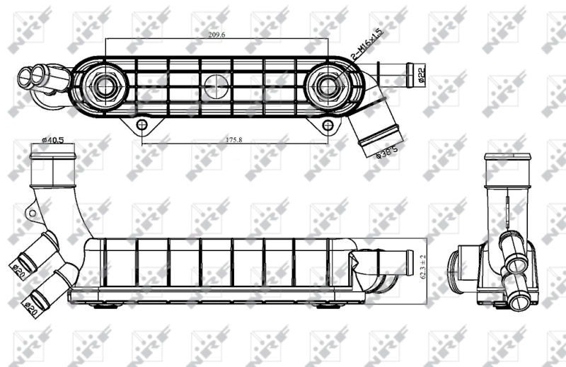 Радиатор масляный (холодильник), под фильтром 31316 NRF