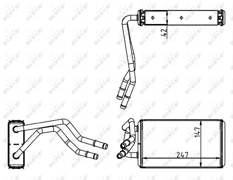 Радиатор печки (отопителя) NRF 54227 цена, от 58.69 USD