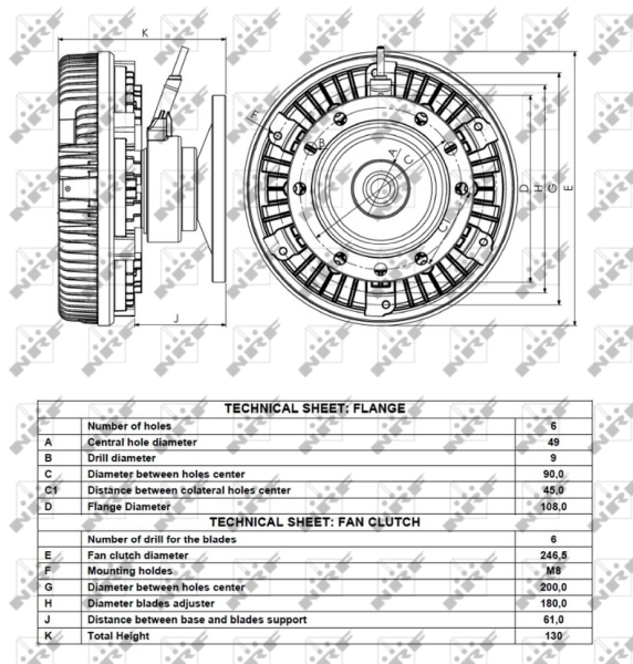 Муфта вентилятора NRF 49160