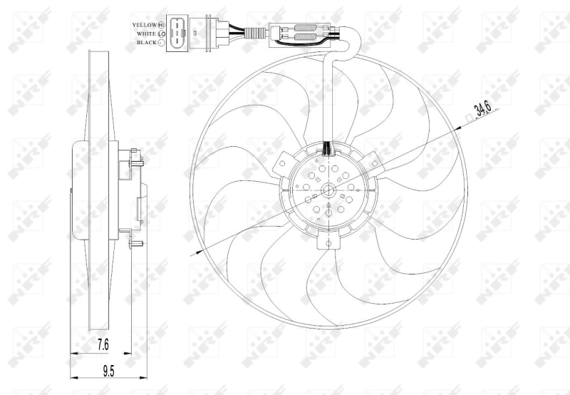 Compre Ventilador elétrico de esfriamento montado (motor + roda de aletas) Volkswagen Polo 4