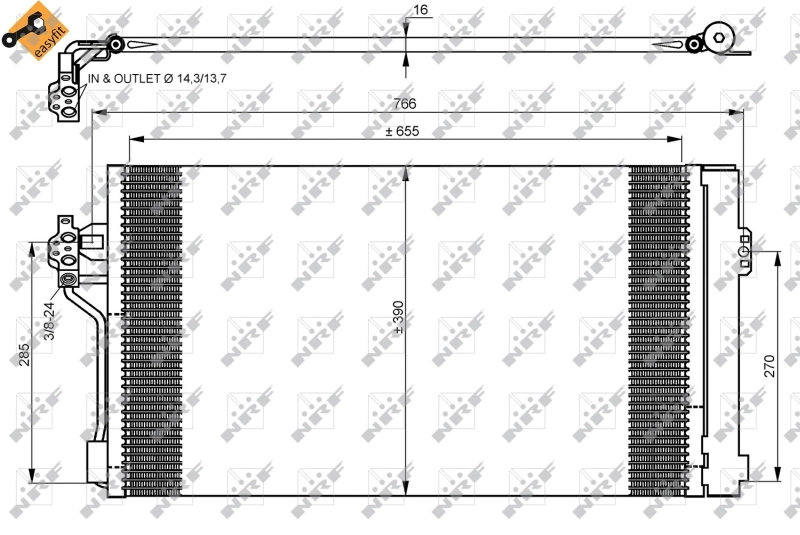 Радиатор охлаждения кондиционера NRF 35776