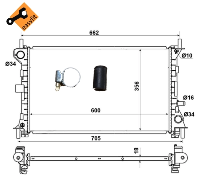 Радиатор 509615 NRF