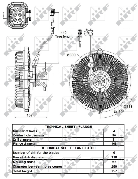 Вискомуфта вентилятора 51066007049 Ford