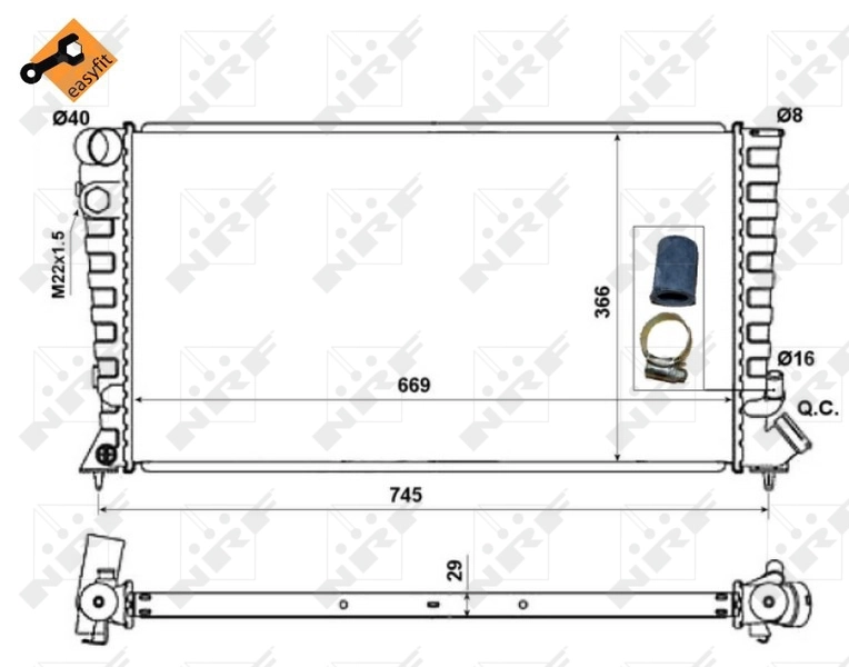 Купить 58189 NRF Радиатор водяной