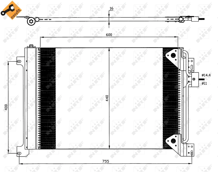 Радиатор охлаждения кондиционера NRF 35625